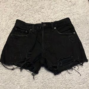 we the free black ripped jean shorts size 24